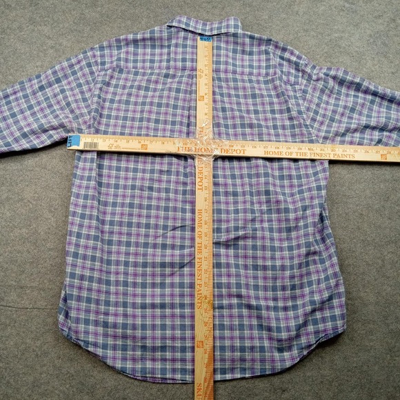 Vineyard Vines Shirt Mens Large Blue Purple Plaid Classic Fit Murray Button Down - Picture 3 of 6